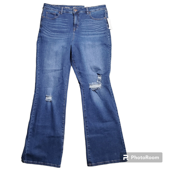 Style&Co Denim - Style & Co. Boot Leg Distressed Jeans